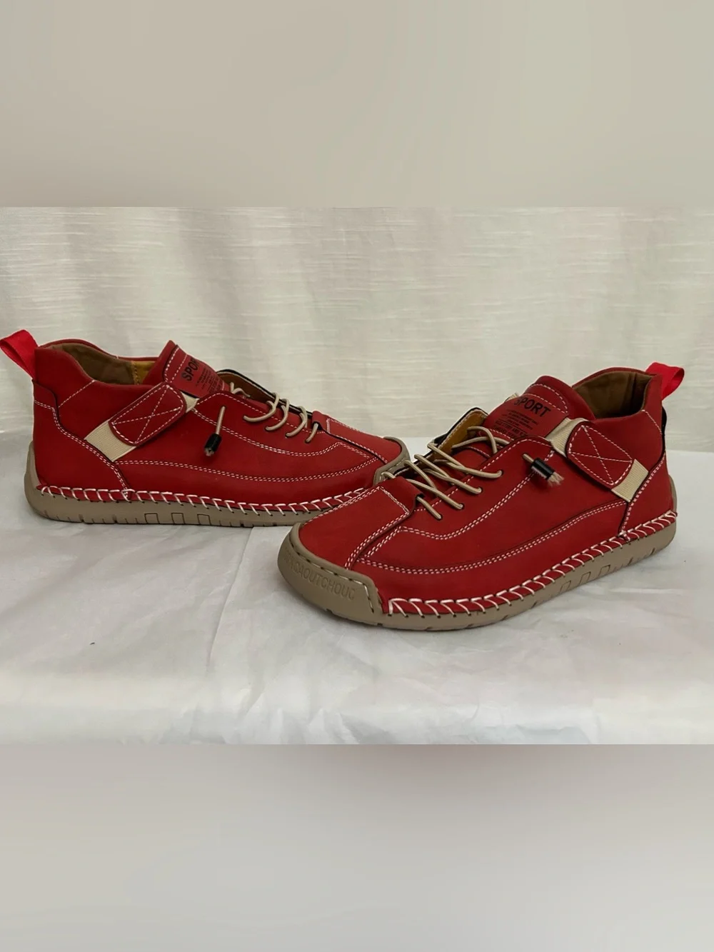 NWOT Retro Anti Slip‎ Workwear Women's Casual Red Leather Sport Sneakers